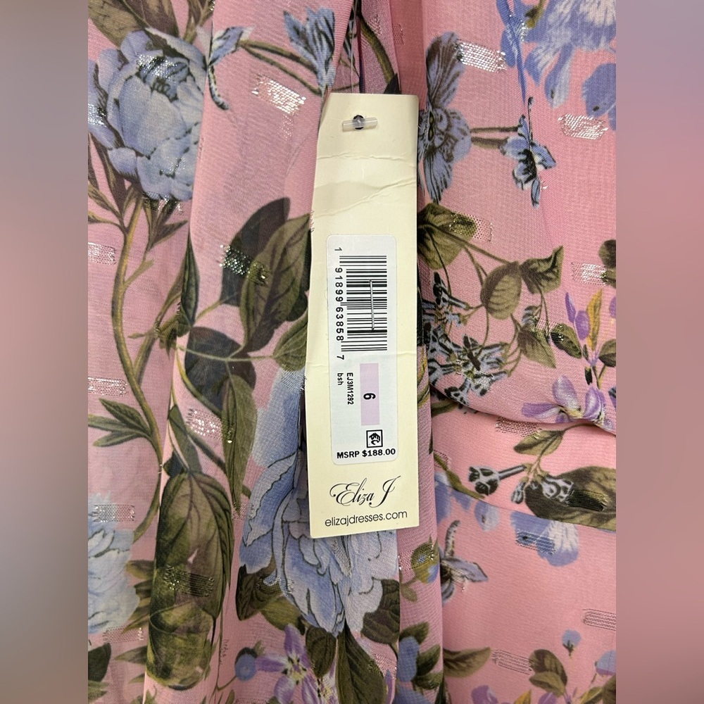 Eliza J Pink Floral Long Sleeve Maxi Dress - Picture 5 of 9